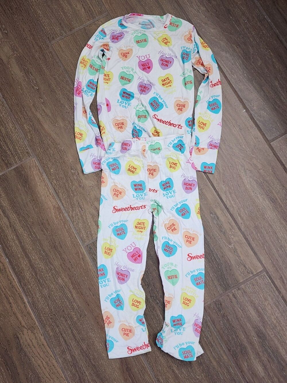 Sweethearts x Bums and Roses 2 Piece Pajama Set Conversation Hearts